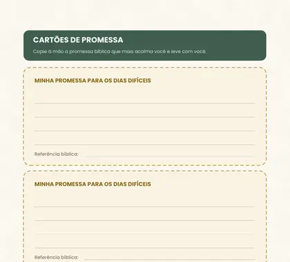Página de Cartões de Promessa