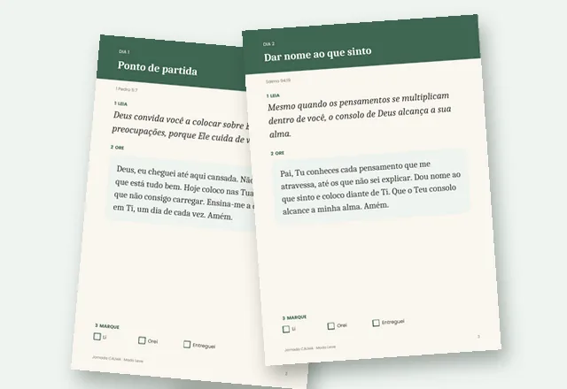 Modo Leve, páginas de 2 minutos